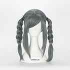 Парик для косплея данганронпа Пеко пекояма, темно-серый термостойкий парик из синтетических волос с двойной плетеной оправой, с шапочкой и очками