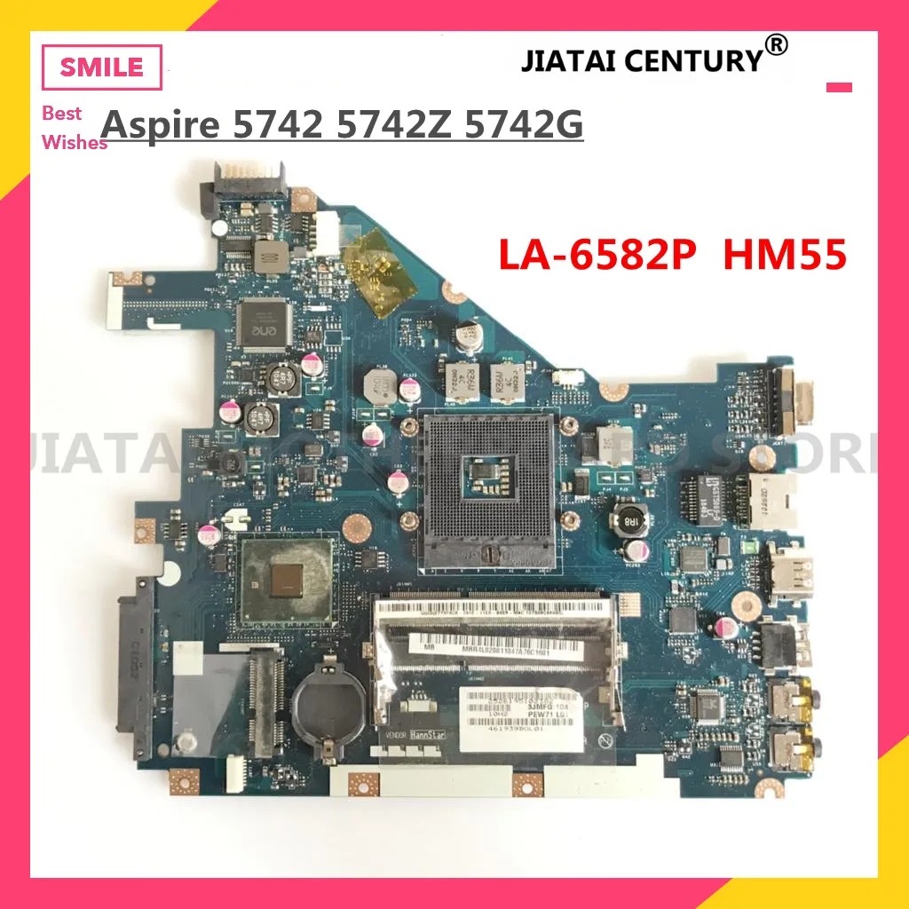 PEW71 LA 6582P для ноутбука Acer Aspire 5742 5742Z 5742G 5733 5733Z Материнская плата MBRJY02002 с HM55 UMA DDR3 100%