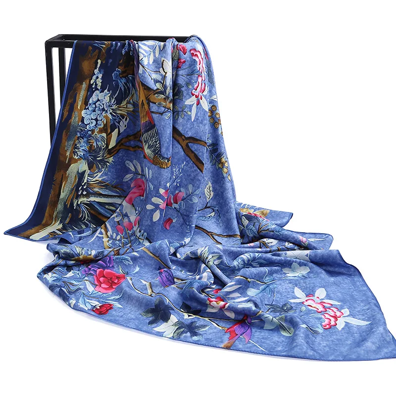 Новое поступление саржевый Шелковый квадратный шарф для женщин 100% натуральный