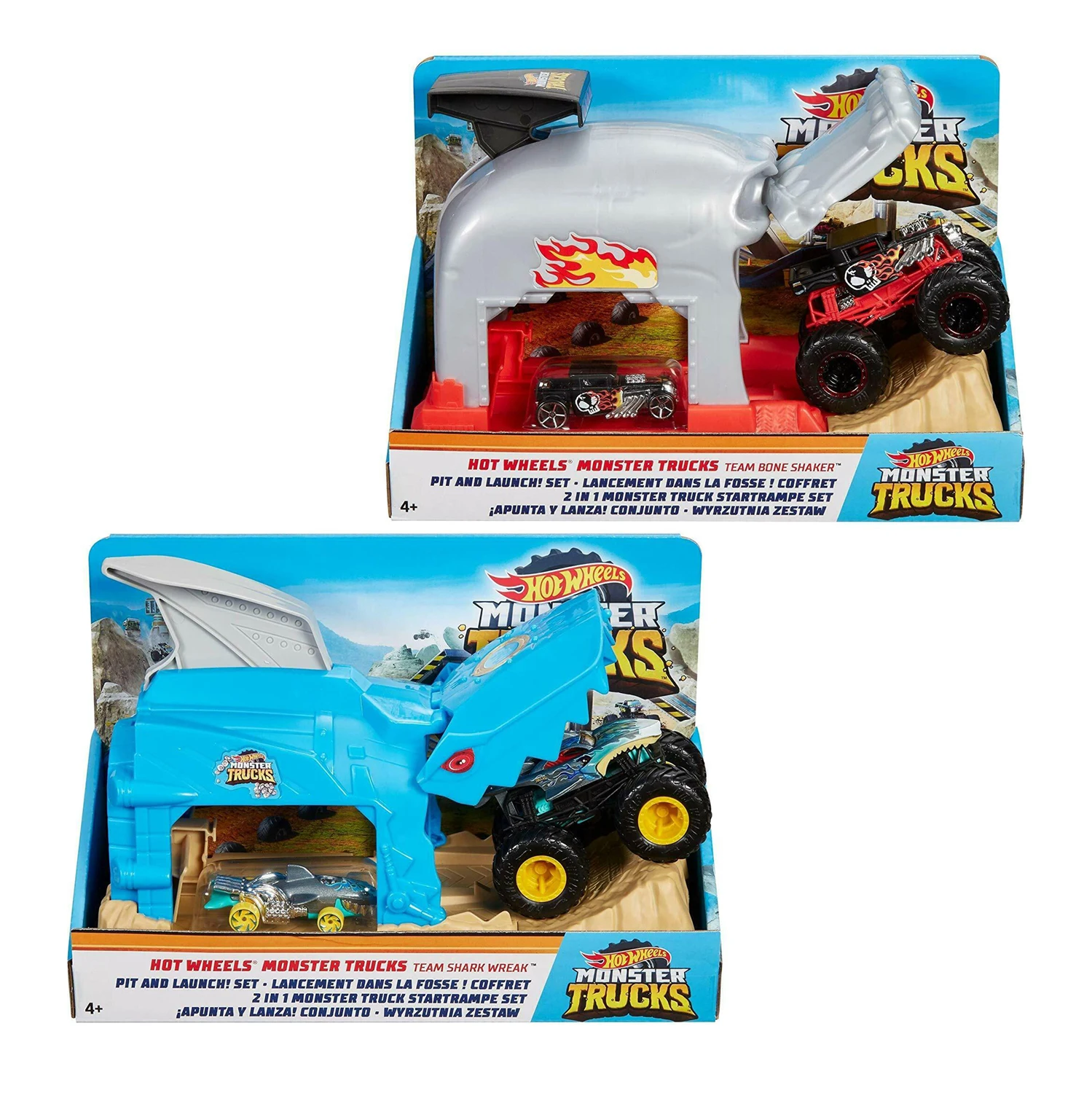 

Original Hot Wheels Monster Trucks Car Toys Competition Kids set Wild Shark Launch Hotwheels Truck Toys for Children Gifts GKY01