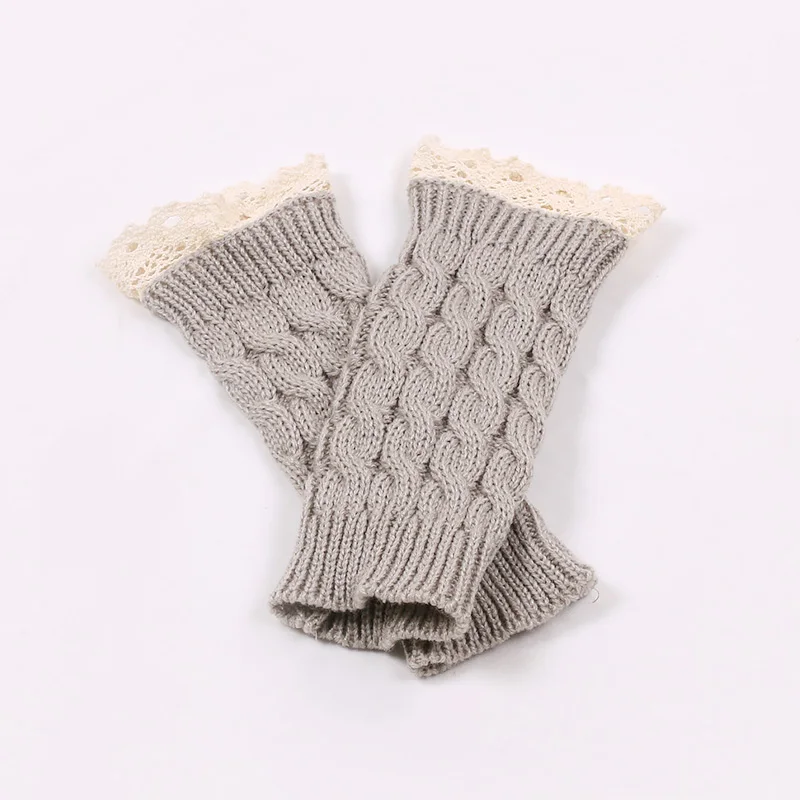 

Winter Warm Fingerless Knitted Gloves For Women Acrylic Stretch Half Finger Arm Glove Crochet Knitting Faux Girls Mitten Gloves