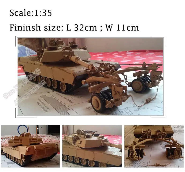 1:35 США M1A1HA резервуар для горнодобывающей машины с шахтным роликом в комплекте