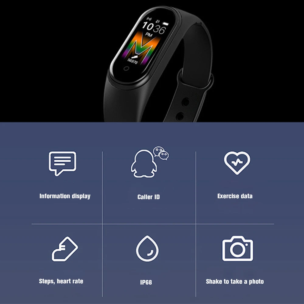 

M5 Call Smart Bracelet Fitness Tracker Sport Heart Rate Sleep Pressure Monitoring Information Reminder Blood Health Wristbands