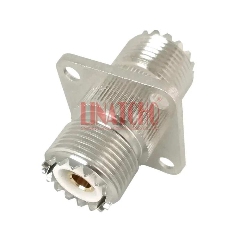UHF SO239 female to SO-239 jack flange 4 hole panel mount adapter connector | Мобильные телефоны и аксессуары