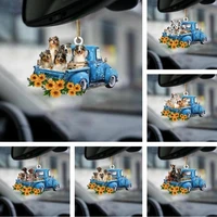 car pendant dog sunflower truck car creative cute car interior decoration rearview mirror pendant pendant car ornaments