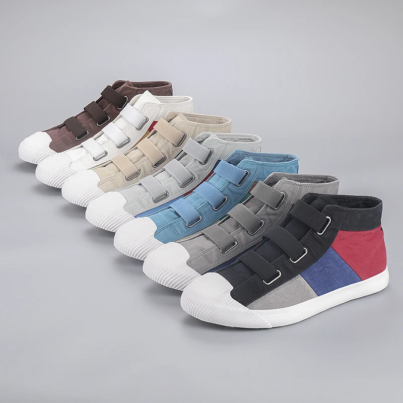 

2020 Spring New Hot Fashion High top Men Colorful Canvas Shoes Outdoor Breathable Light High Footwear Cloth Casual Sneakers