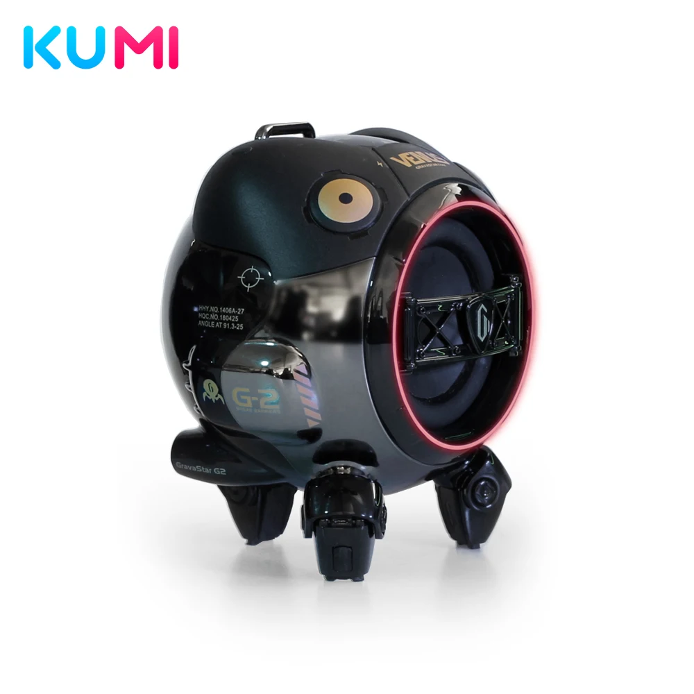 Продажа Новинка 2021, портативная беспроводная Bluetooth Колонка KUMI G2 Gravastar TWS, с низкой задержкой, RGB-подсветкой, 1500 мАч