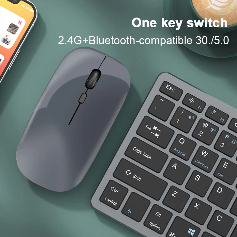 2 4g bluetooth compatible wireless keyboard mouse combo slient gaming keyboard mouse for macbook pro laptop tablet ipad pc gamer free global shipping