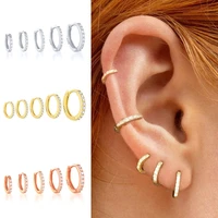 huitan cool small hoop earrings for womenmen hip hop style party daily wear fashion ear rings couple cz earrings hot jewelry