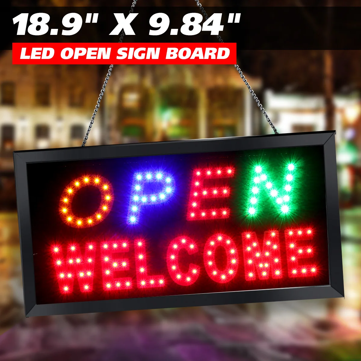 

LED Store Open Sign Advertising Light Board Shopping Mall Bright Animated Motion Neon Business Store Billboard US AU Plug