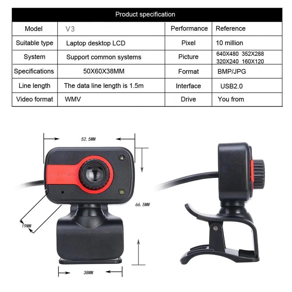 

2020 Webcam USB 2.0 Camera Mini Web Cameras Webcams With Microphone For Windows 7 8 Win10 For Desktop Computer