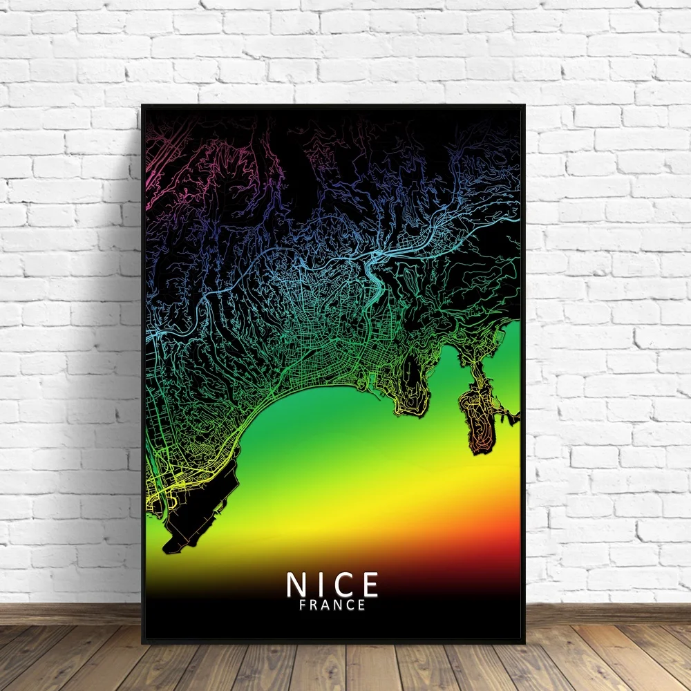 

Красивая Карта города Париж, Франция, Орлеан, настенные художественные картины, плакат для украшения дома