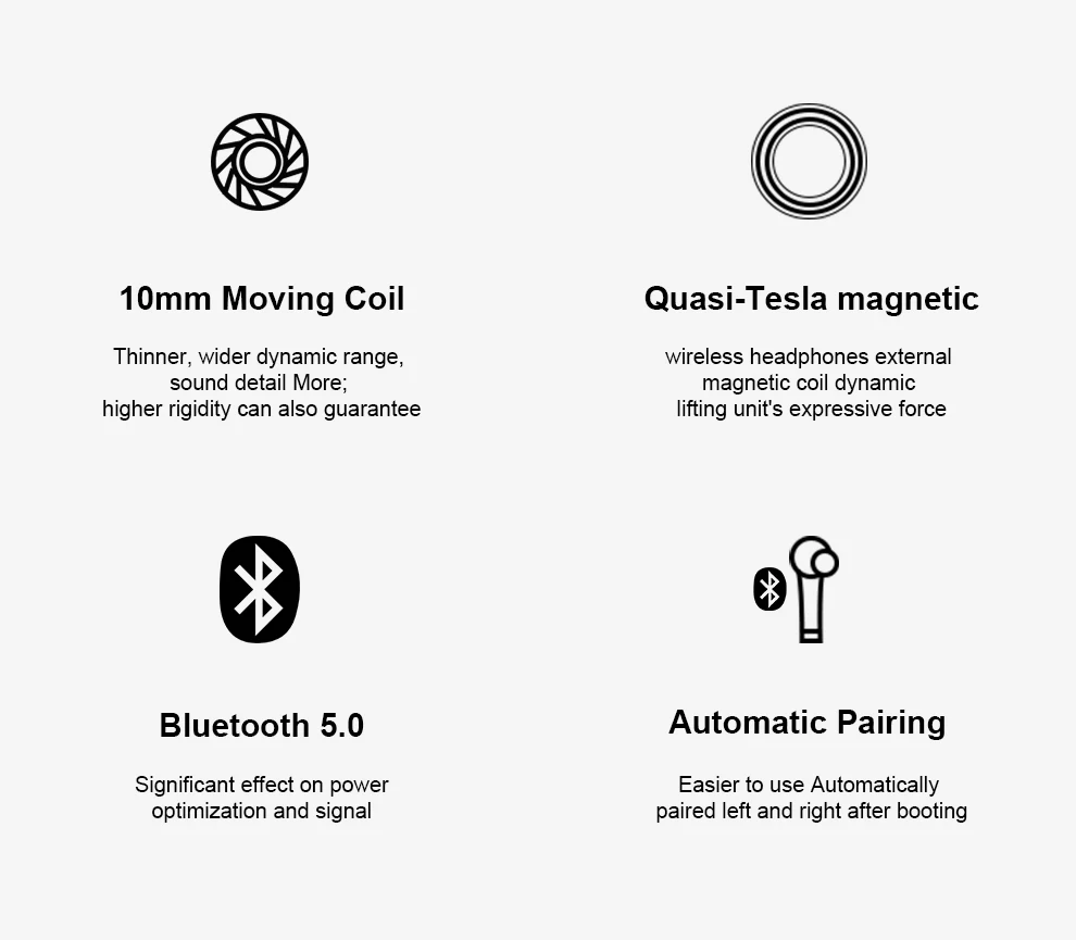 Whizzer TP1 беспроводные Bluetooth наушники TWS V5.0 водонепроницаемые IPX5 вкладыши 3D стерео беспроводные наушники с сенсорным управлением