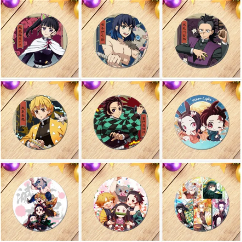 

Drop Shipping Anime Demon Slayer: Kimetsu no Yaiba Brooch Pin Badges For Clothes Backpack Decoration gift
