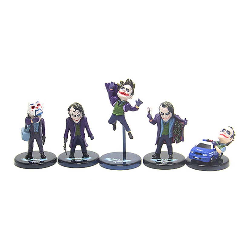 

5pcs The Dark Knight The Joker PVC Action Figures Collectible Model Hot Toy for Child the best Birthday Gift with gift box