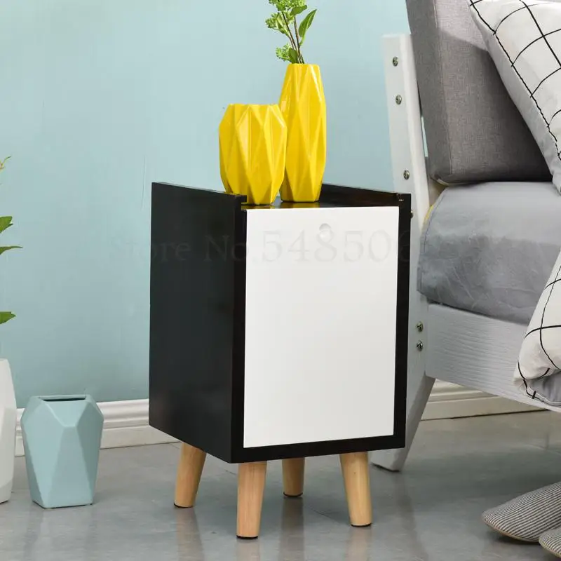 All Solid Wood Bedside Table Ultra-narrow Mini Storage Cabinet Small Apartment Simple European 30 Color Bed |