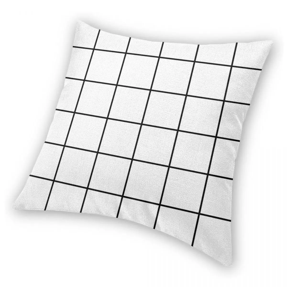 Черно-Белая Квадратная наволочка в клетку из полиэстера и льна