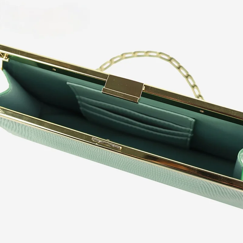 Bag female 2021 new leather chain bag niche design lizard clip bag shoulder portable envelope female bag purses and handbags