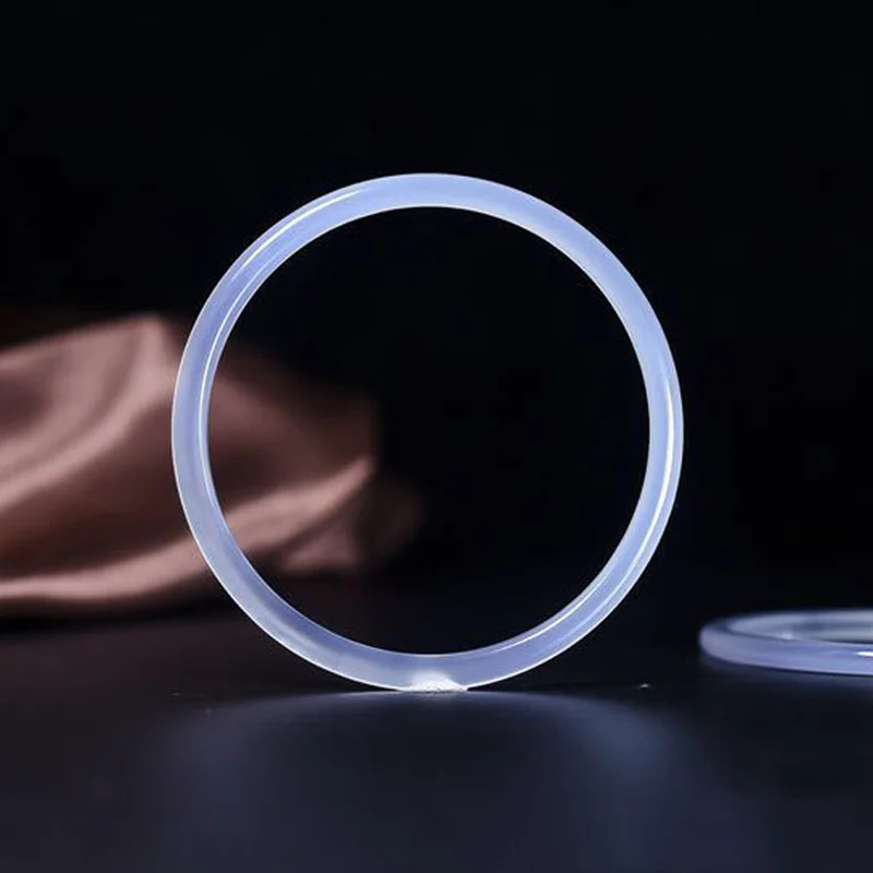 

Отправьте сертификат, реальный товар, женский тонкий круглый браслет из белого халцедона, сертифицированный нефритовый браслет для фотогр...