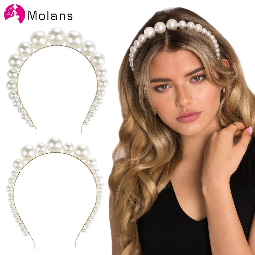 Женские серьги кольца molan Boho белые имитация большого жемчуга круглые золотого