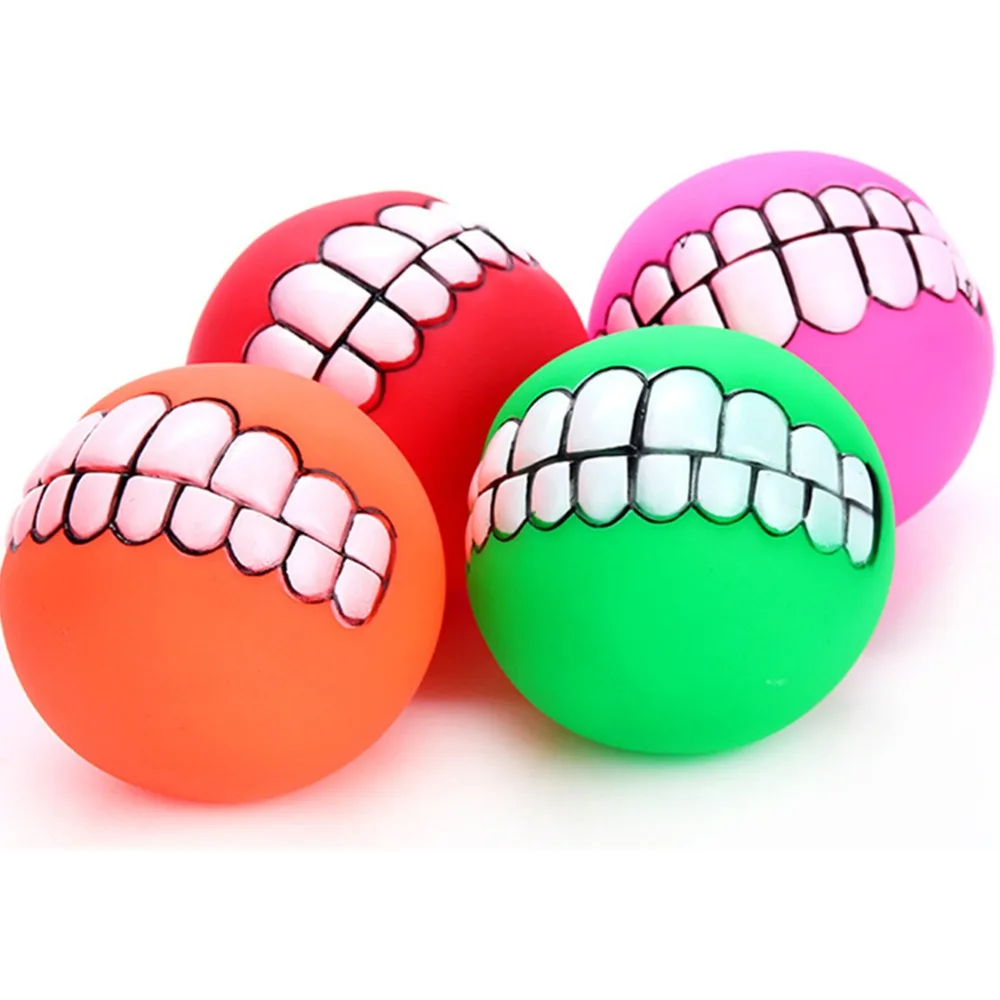Переносная игрушка мяч для собаки жевательная зубы резиновые звуки Базз