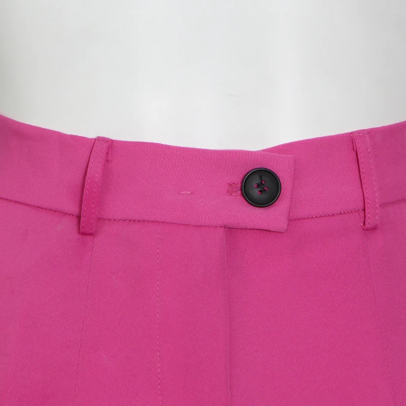 

TWOTWINSTYLE Straight Two Piece Set For Women Notched Long Sleeve Loose Top High Waist Full Length Pant Elegant Sets Female 2021