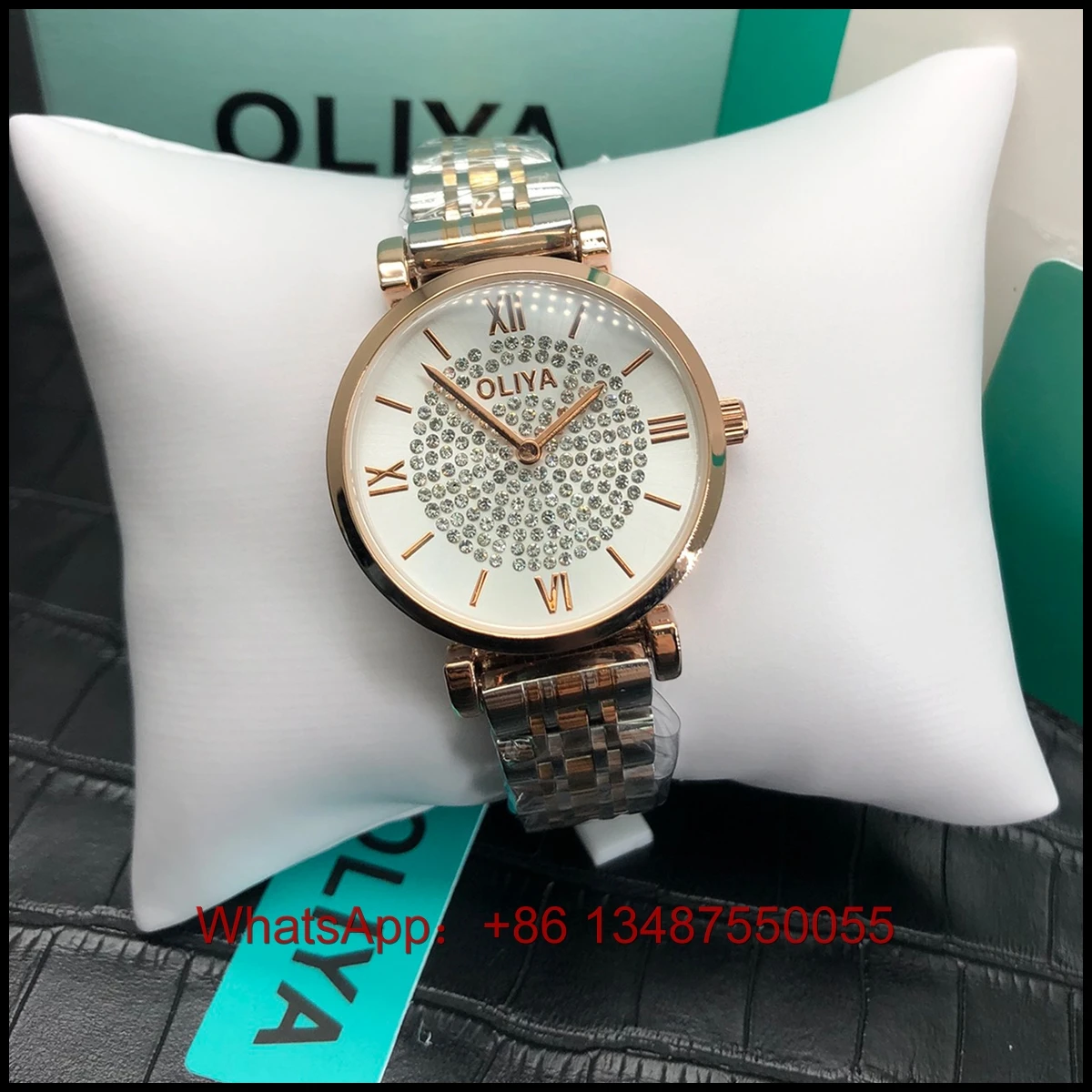 

OLIYA Light Luxury Brand Japan Quartz Movement With Diamond Gold Stainless Steel strap ​32MM Watch