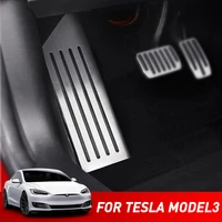 for tesla model 3 model3 accessories aluminum alloy foot pedal accelerator gas fuel brake pedal rest pedal cover car styling