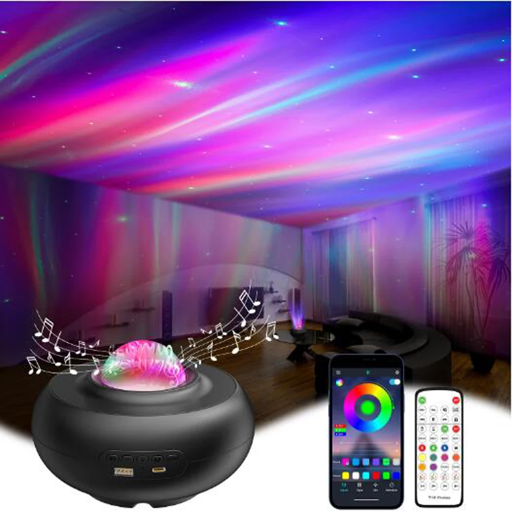 Светодиодная атмосферная лампа северсветильник умный проектор звездного неба APP