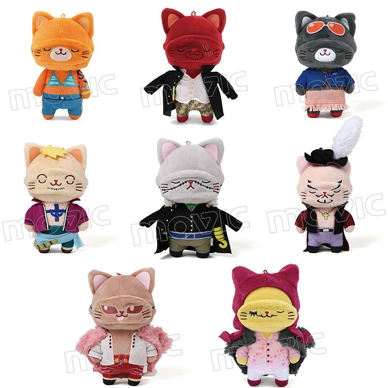 

14cm Movic Cat Series Pendant Anime One Piece Zoro Nami Luffy Push Doll Toy For Children Shankusu Corazon Joker Collectible Gift