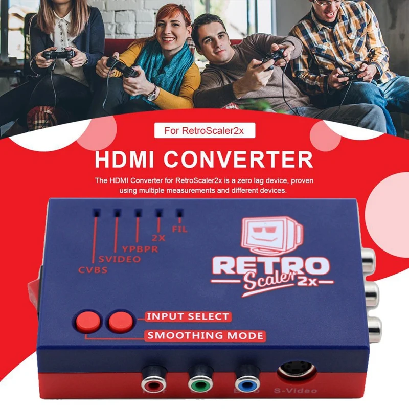 

RetroScaler2X A/V to HDMI Converter and Line-Doubler for Retro Game Consoles PS2/N64/NES/SEGA Dreamcast/Saturn/MD1/MD2