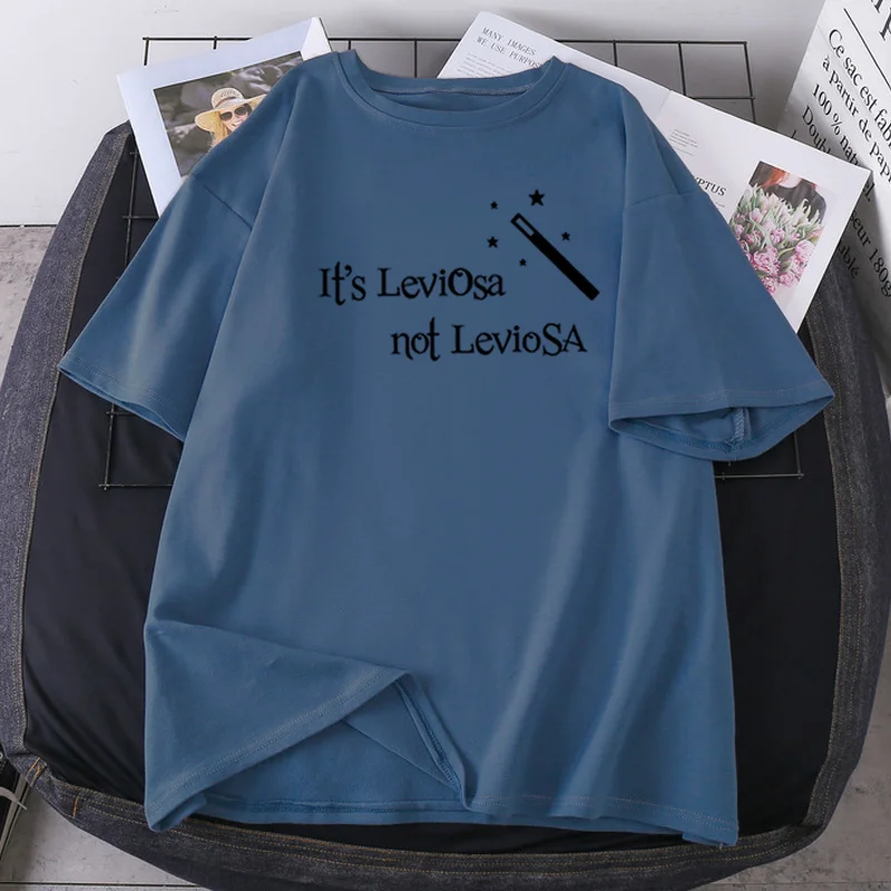 

It's Leviosa Not Leviosa Woman T-shirts Fashion Oversize Female 2021 New Summer Hip Hop Lady Clothing Short Sleeve Camisetas