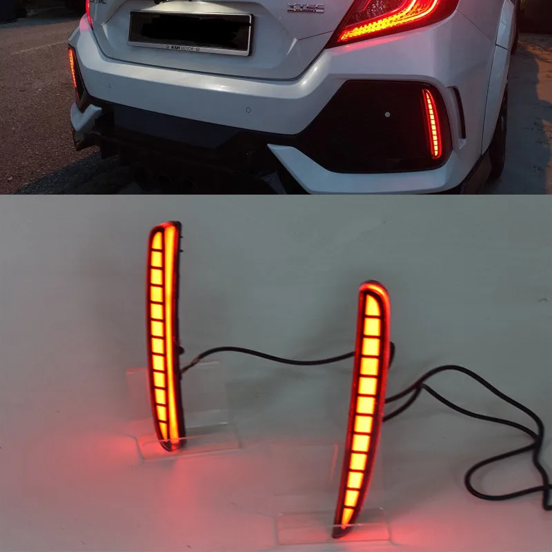 

2 шт. для Honda Civic хэтчбек 2016 2017 2018 Многофункциональный светодиодный задний бампер светильник задний противотуманный фонарь авто лампа тормоз...