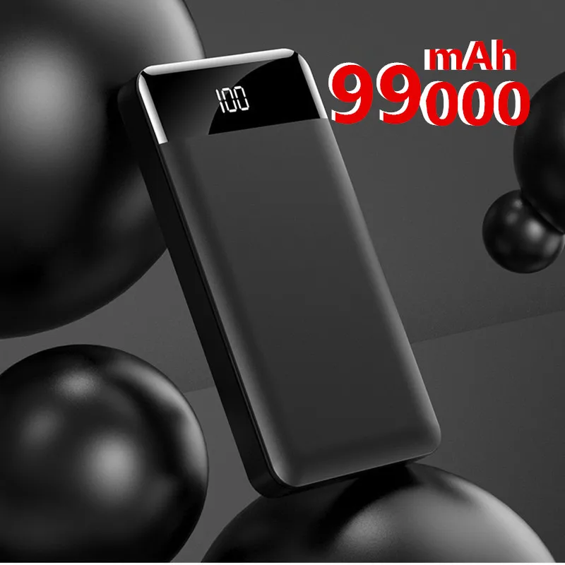 Внешний аккумулятор 99000 мАч LED Портативный зарядный внешний мобильный телефон USB