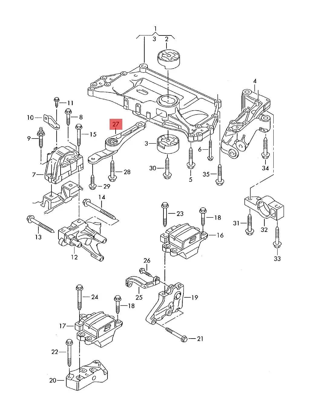 

Baofeng Engine Support Mounting 1K0199855AF=1K0199855AP For Audi A3 Sportback For VW Golf V Plus
