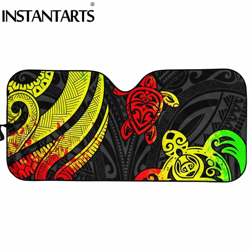 

Универсальный солнцезащитный козырек INSTANTARTS Pohnpei, полинезийский, этнический рисунок, для лобового стекла автомобиля