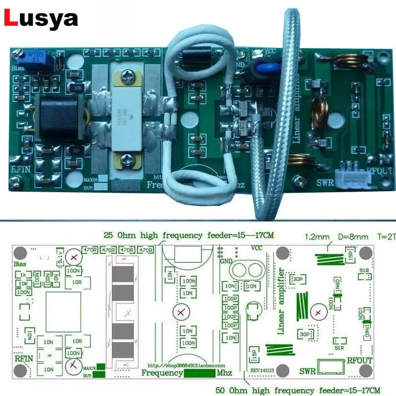 100 Вт FM VHF 80 МГц 170 РЧ усилитель мощности Плата усилителя DIY наборы для Ham радио DC24