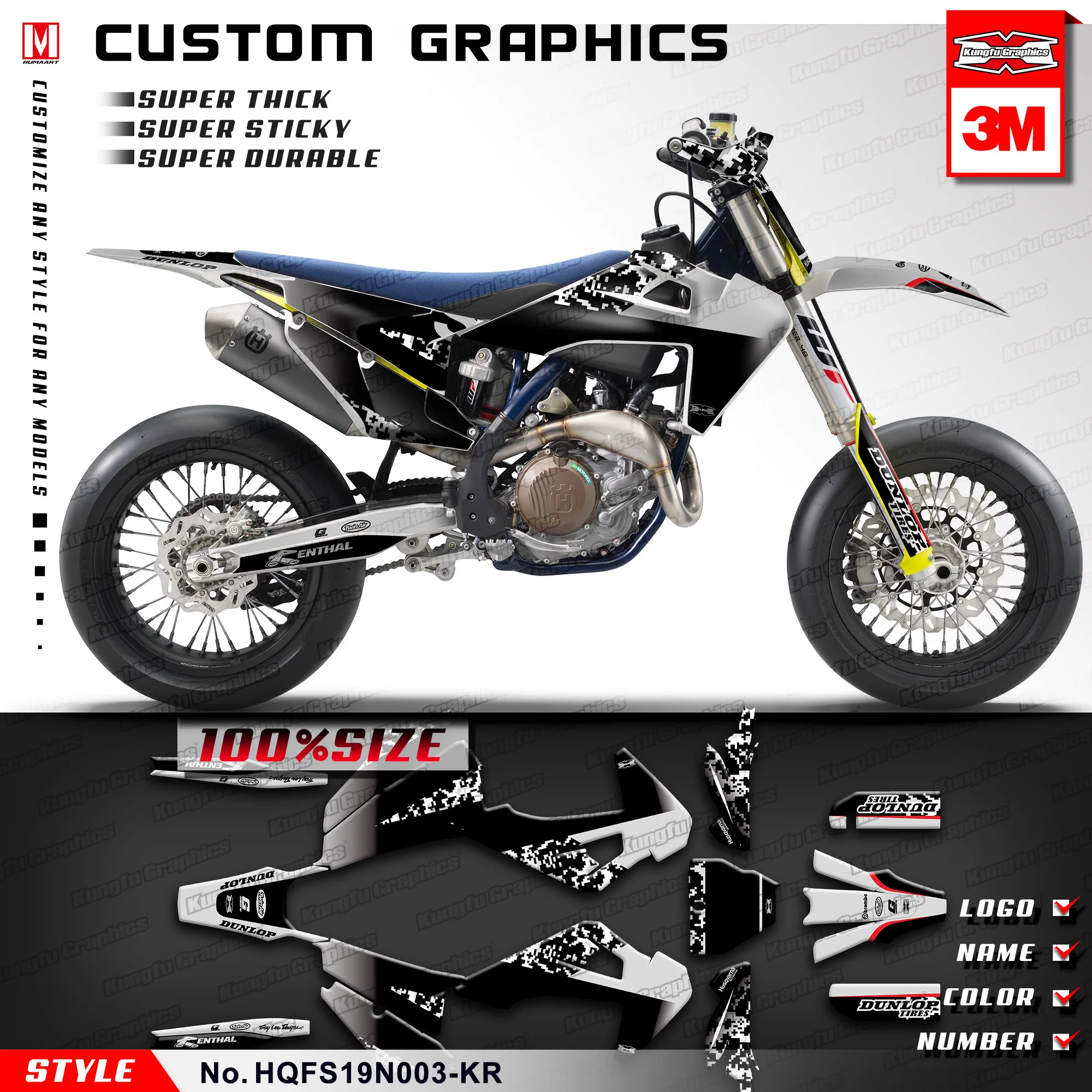 KUNGFU GRAPHICS MX гоночные наклейки Набор наклеек Графический для TC FC TX FX FS TE FE 125 250 300 350 450