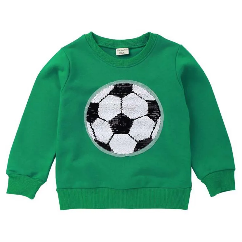 Детская хлопковая толстовка с круглым вырезом и блестками|Толстовки кофты для