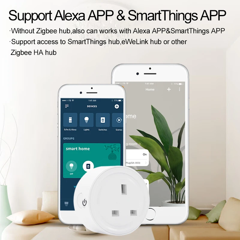 Умная розетка EWelink ZigBee Беспроводная с дистанционным управлением работает Alexa Google