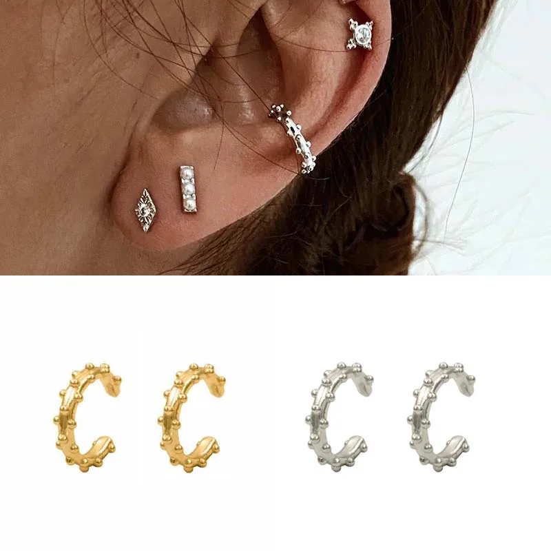 Серьги-клипсы для женщин золотые серебряные Заполненные Круглые циркониевые