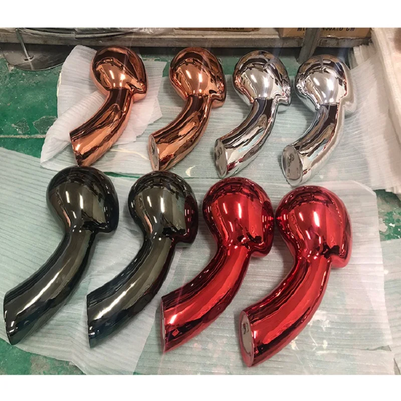 Голова-манекен из стекловолокна глянцевая белая черная серебряная золотая