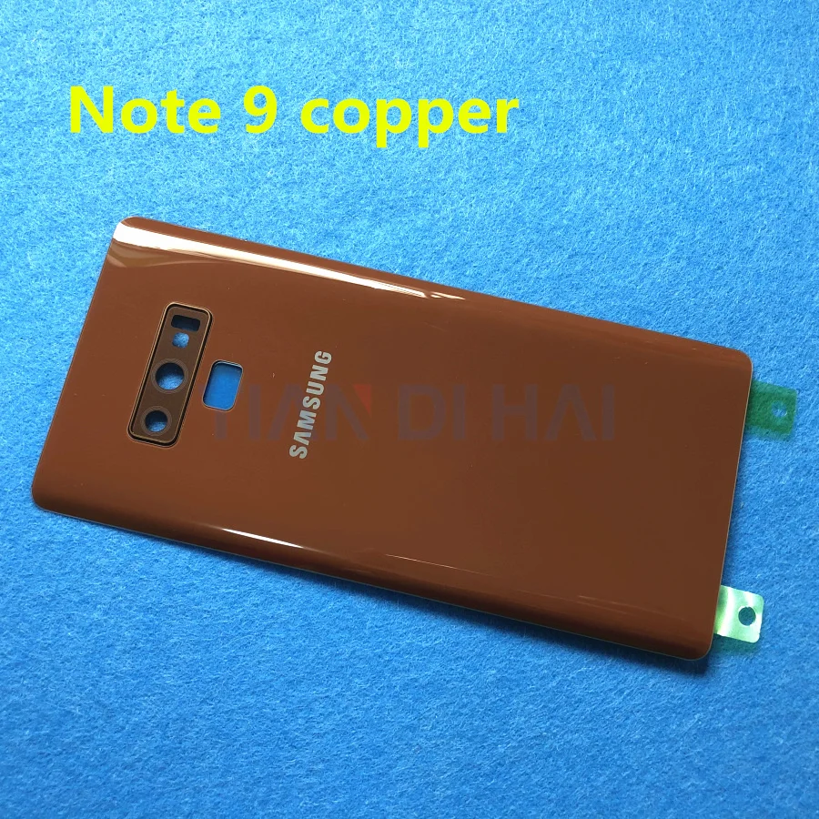 Note9 8 задний Панель стеклянная задняя крышка батарейного отсека для samsung Galaxy Note 9 N960 N960F Note 8 N950 N950F N950FD Батарея двери - Цвет: Note 9 copper