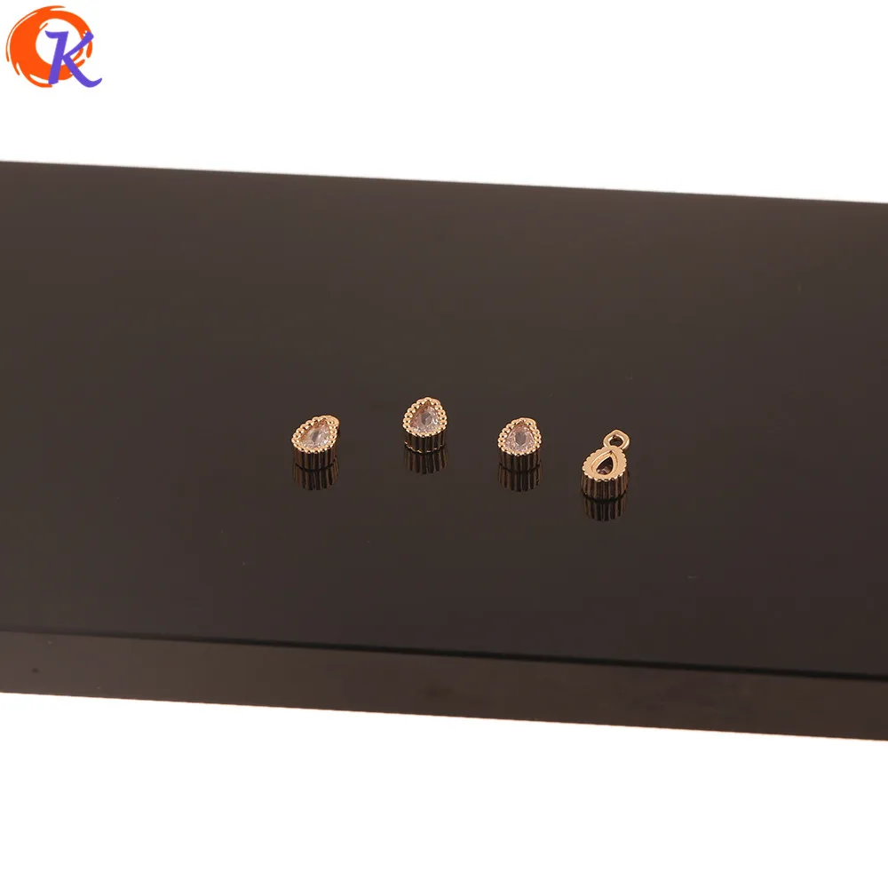 

Cordial Design 100Pcs 4*8MM Jewelry Accessories/CZ Charms/Earrings Connectors/Drop Shape/DIY Making/Hand Made/Earring Findings