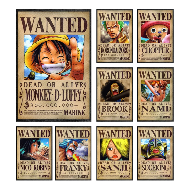 Японское аниме One Piece Luffy Холст плакат настенное искусство Акварельная живопись