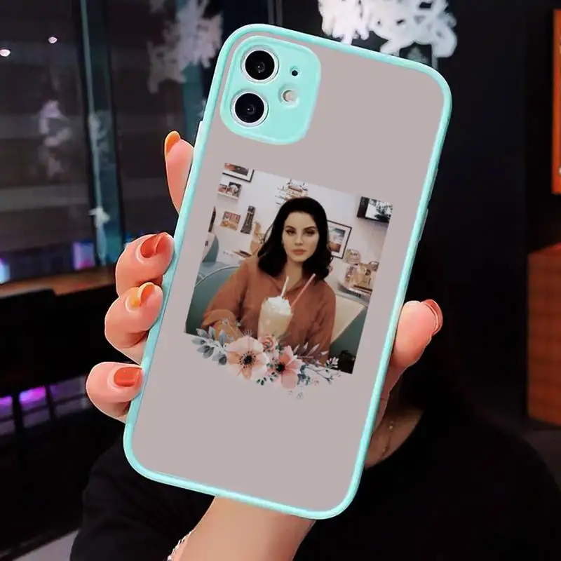 

Lana Del Rey Phone Case For iPhone 12 11 Mini Pro XR XS Max 7 8 Plus X Matte transparent blue Back Cover