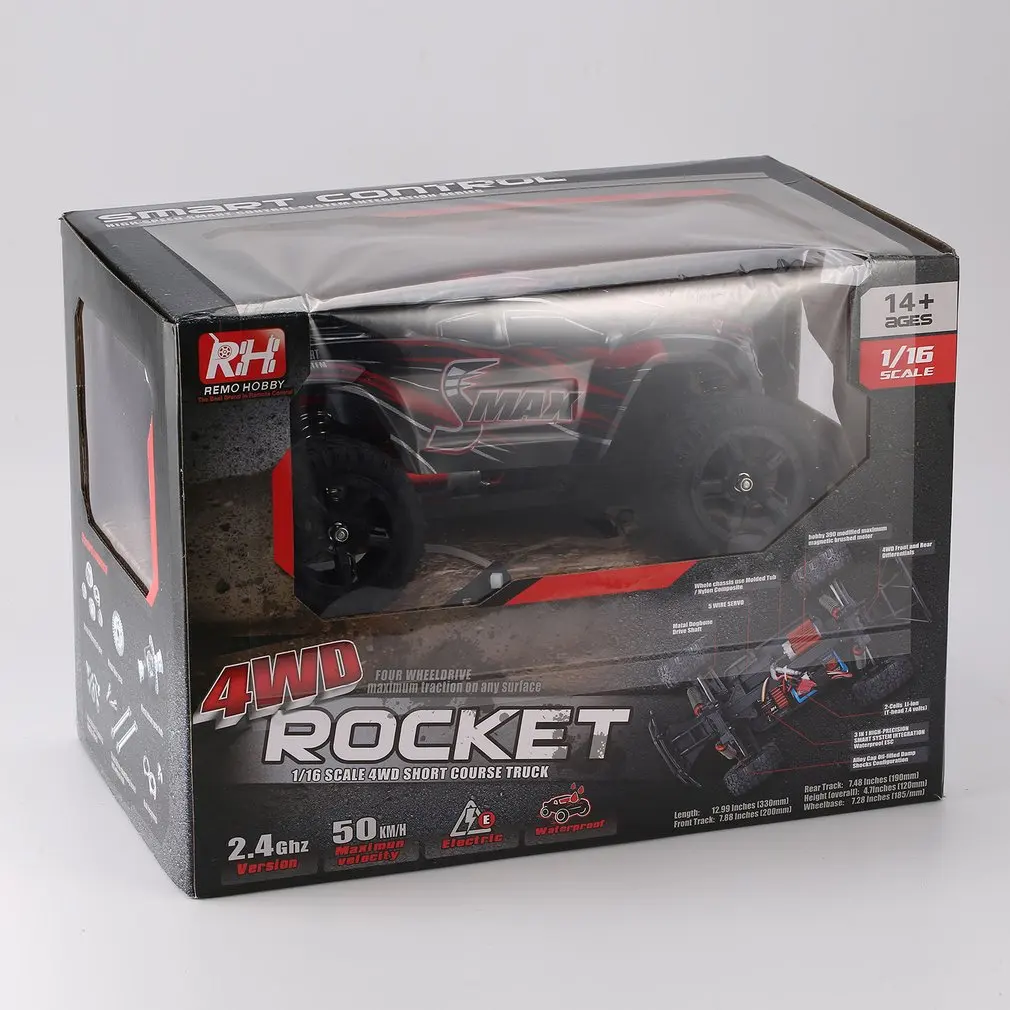 REMO 1631 1/16 Масштаб 2,4 г 40 км/ч высокая скорость 4WD матовый внедорожный грузовик большие колеса Bigfoot SMAX RC Автомобиль Дистанционное управление детский подарок