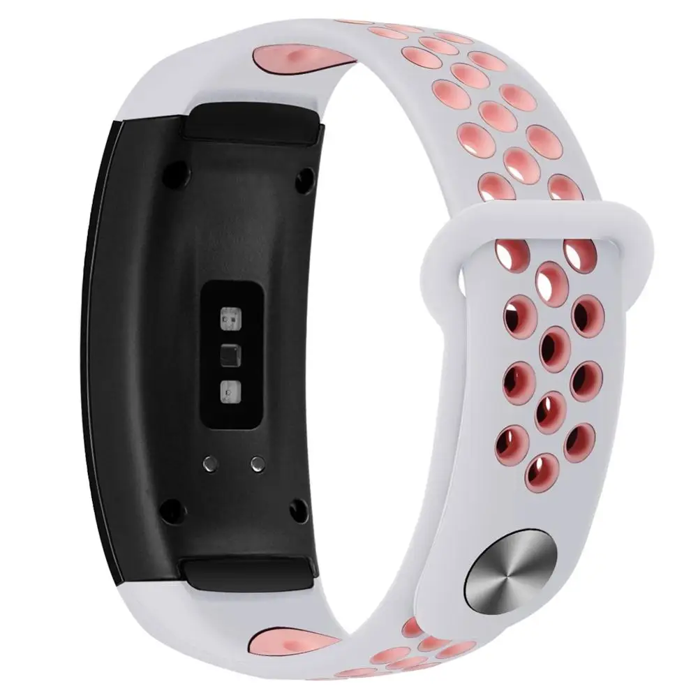 white pink Hangrui сменный Браслет для samsung gear Fit 2 Pro ремешок роскошный силиконовый ремешок для samsung Fit2 Anti ремень анти-потеря - Цвет: white pink