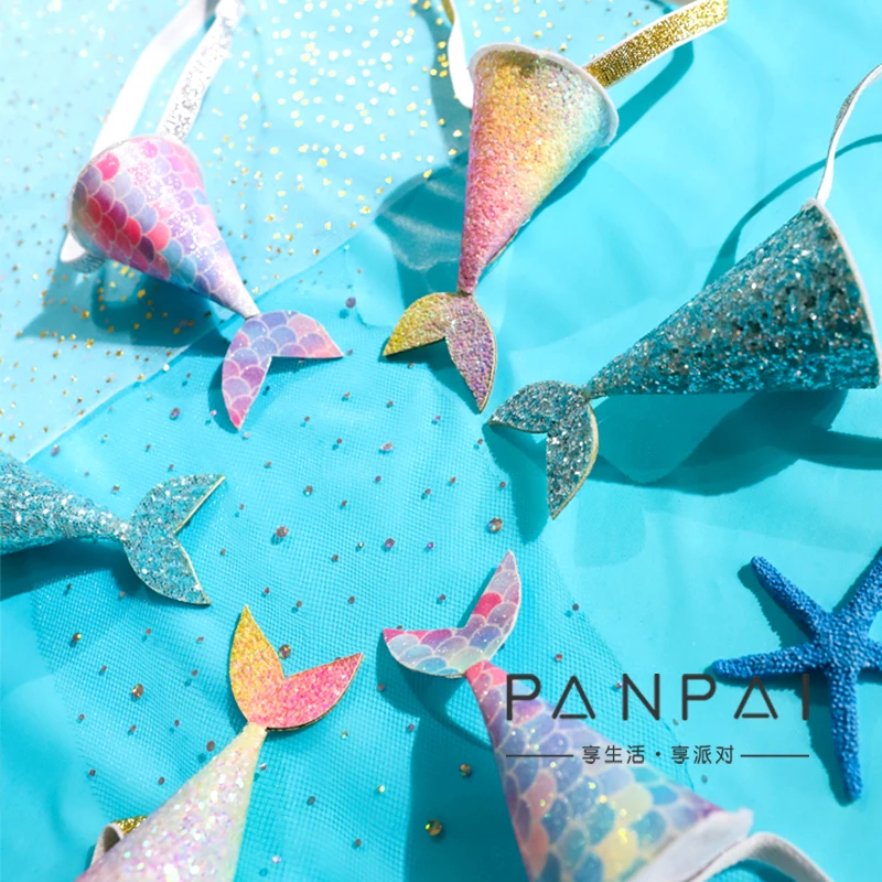 Блестящая шапочка с хвостом русалки головная повязка сделай сам украшение для