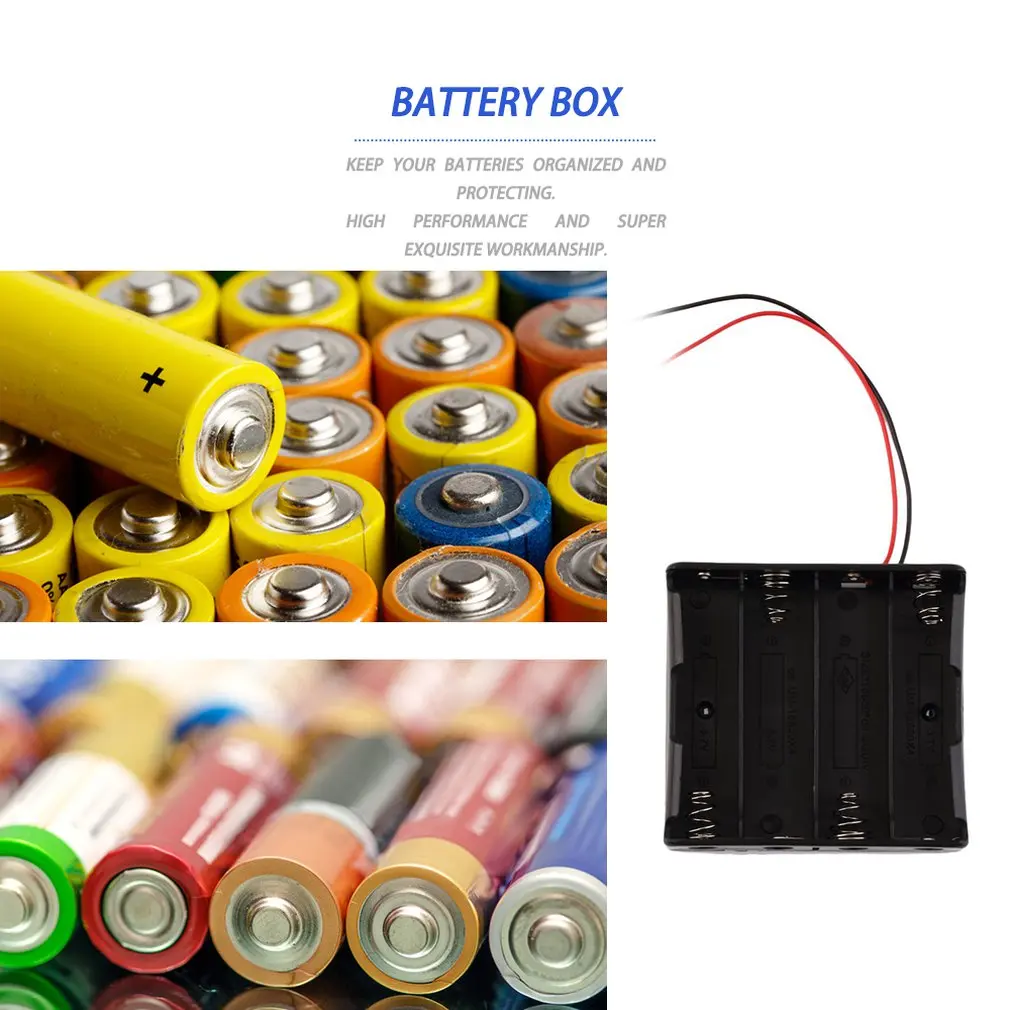 Black Plastic 1x 2x 3x 4x 18650 Battery Storage Box Case 1 2 3 4 Slot Way DIY Batteries Clip Holder Container With Wire Lead Pin |